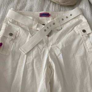 Edikted white cargo pants